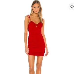 Superdown Dakota Tie Strap Red Mini Dress